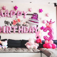 Load image into Gallery viewer, 32-inch Digital Balloon Birthday Balloons Children Number Foil Balloons Happy Birthday Party Decorations Kids Ballon Cartoon Hat