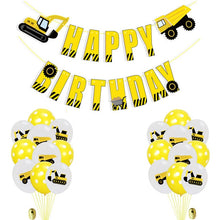 Load image into Gallery viewer, Cartoon Hat Construction vehicle Excavator Theme  Balloon Confetti Balloon Engineering Vehicles Birthday Party  Supplies Hat