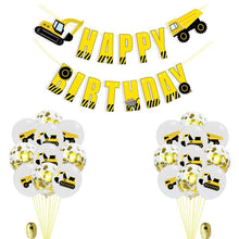 Load image into Gallery viewer, Cartoon Hat Construction vehicle Excavator Theme  Balloon Confetti Balloon Engineering Vehicles Birthday Party  Supplies Hat