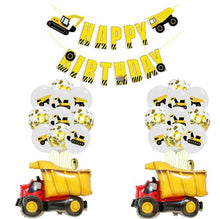 Load image into Gallery viewer, Cartoon Hat Construction vehicle Excavator Theme  Balloon Confetti Balloon Engineering Vehicles Birthday Party  Supplies Hat