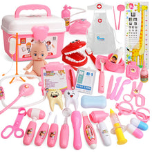 Load image into Gallery viewer, 21-39PCS Kids Pretend Play Toys Doctor Set Simulation Medical Kit With Portable Suitcase Girls Role Play Toys Dentist Tool
