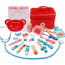 Load image into Gallery viewer, Kids Wooden Doctor Toy Set Simulation Family Doctor Nurse Medical Kit Toy Pretend Play Hospital Medicine Accessorie Children Toy