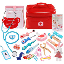 Load image into Gallery viewer, Kids Wooden Doctor Toy Set Simulation Family Doctor Nurse Medical Kit Toy Pretend Play Hospital Medicine Accessorie Children Toy