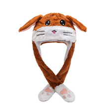 Load image into Gallery viewer, Kocozo Rabbit Hat with Moving Ears Cute Cartoon Toy Hat Airbag Kawaii Funny Toy Cap Kids Plush Toy Birthday Gift  Hat for Girls