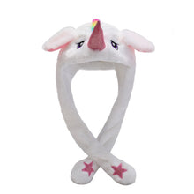 Load image into Gallery viewer, Kocozo Rabbit Hat with Moving Ears Cute Cartoon Toy Hat Airbag Kawaii Funny Toy Cap Kids Plush Toy Birthday Gift  Hat for Girls