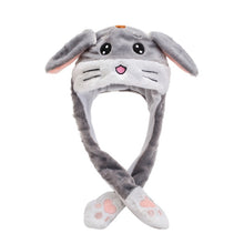 Load image into Gallery viewer, Kocozo Rabbit Hat with Moving Ears Cute Cartoon Toy Hat Airbag Kawaii Funny Toy Cap Kids Plush Toy Birthday Gift  Hat for Girls