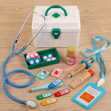 Load image into Gallery viewer, oys for Children Girl Boy Kids Pretend Play Wood Doctor Toys Red Medical Kit Dentist Medicine Box Sets Cloth Bag Packing Games