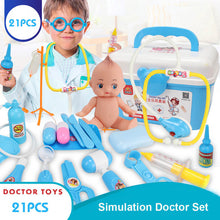 Load image into Gallery viewer, 21-39PCS Kids Pretend Play Toys Doctor Set Simulation Medical Kit With Portable Suitcase Girls Role Play Toys Dentist Tool