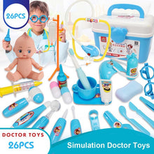 Load image into Gallery viewer, 21-39PCS Kids Pretend Play Toys Doctor Set Simulation Medical Kit With Portable Suitcase Girls Role Play Toys Dentist Tool