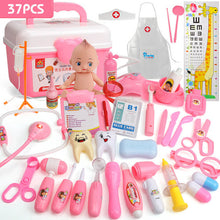 Load image into Gallery viewer, 21-39PCS Kids Pretend Play Toys Doctor Set Simulation Medical Kit With Portable Suitcase Girls Role Play Toys Dentist Tool