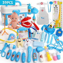 Load image into Gallery viewer, 21-39PCS Kids Pretend Play Toys Doctor Set Simulation Medical Kit With Portable Suitcase Girls Role Play Toys Dentist Tool