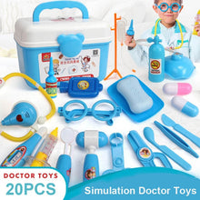 Load image into Gallery viewer, 21-39PCS Kids Pretend Play Toys Doctor Set Simulation Medical Kit With Portable Suitcase Girls Role Play Toys Dentist Tool
