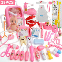 Load image into Gallery viewer, 21-39PCS Kids Pretend Play Toys Doctor Set Simulation Medical Kit With Portable Suitcase Girls Role Play Toys Dentist Tool