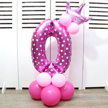 Load image into Gallery viewer, 32-inch Digital Balloon Birthday Balloons Children Number Foil Balloons Happy Birthday Party Decorations Kids Ballon Cartoon Hat