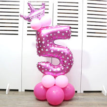 Load image into Gallery viewer, 32-inch Digital Balloon Birthday Balloons Children Number Foil Balloons Happy Birthday Party Decorations Kids Ballon Cartoon Hat