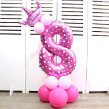 Load image into Gallery viewer, 32-inch Digital Balloon Birthday Balloons Children Number Foil Balloons Happy Birthday Party Decorations Kids Ballon Cartoon Hat