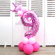 Load image into Gallery viewer, 32-inch Digital Balloon Birthday Balloons Children Number Foil Balloons Happy Birthday Party Decorations Kids Ballon Cartoon Hat