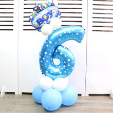 Load image into Gallery viewer, 32-inch Digital Balloon Birthday Balloons Children Number Foil Balloons Happy Birthday Party Decorations Kids Ballon Cartoon Hat