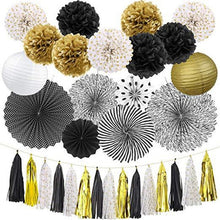 Load image into Gallery viewer, DIY Paper Crafts Fans Tassel Pompon Lantern Hanging Flower Baby Shower Wedding Birthday Festival Bridal Party Decorations