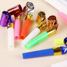 Load image into Gallery viewer, 10pcs/Set Party Whistle Toys for Children Plastic Small Blow Dragon Whistle Cheer Leading Theme Birthday Party Toys Gift