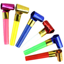 Load image into Gallery viewer, 10pcs/Set Party Whistle Toys for Children Plastic Small Blow Dragon Whistle Cheer Leading Theme Birthday Party Toys Gift
