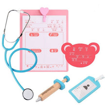 Load image into Gallery viewer, Toys for Children Girl Boy Kids Pretend Play Wood Doctor Toys Red Medical Kit Dentist Medicine Box Sets Cloth Bag Packing Games
