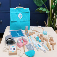 Load image into Gallery viewer, Kids Wooden Doctor Toy Set Simulation Family Doctor Nurse Medical Kit Toy Pretend Play Hospital Medicine Accessorie Children Toy