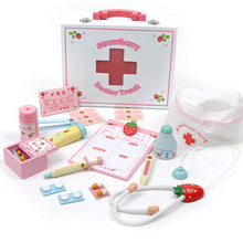 Load image into Gallery viewer, Baby Wooden toys Funny play Real Life Cosplay Doctor game Portable Medicine Box Pretend Doctor Play Set Wooden Toy Kid Gifts