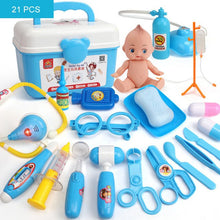 Load image into Gallery viewer, 39/21PCS Kids Play Doctor Game Toys Set Children Cosplay Doctors Vocal Light Stethoscope Toy Simulation Medical Equipment TY0332